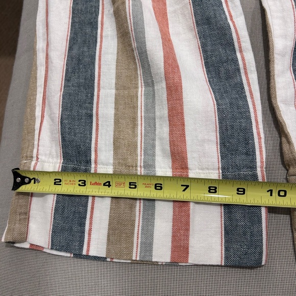 Madewell Huston Linen Blend Pull-On Striped Crop Pants Women's Size M - Picture 8 of 14
